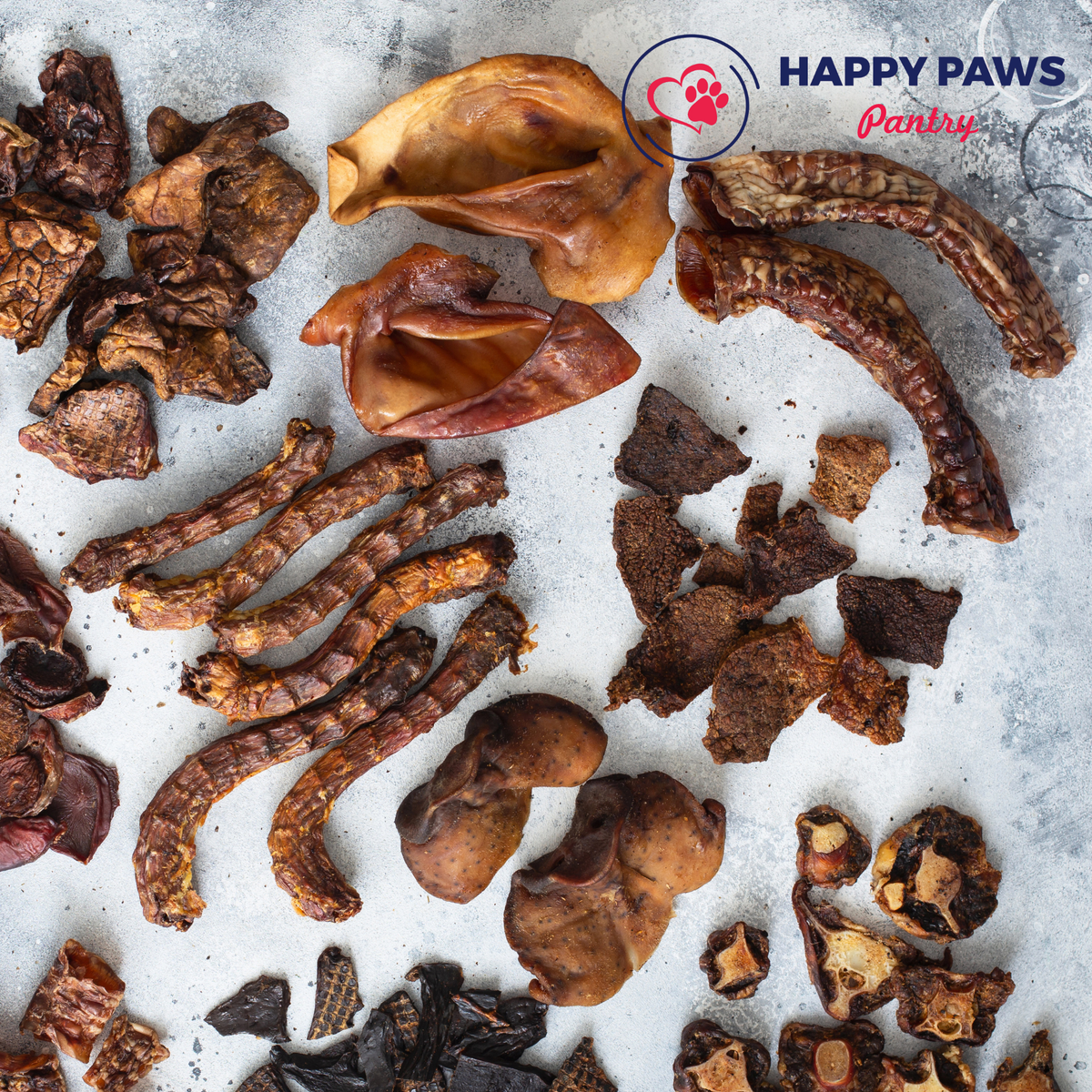 Happy Paws Pantry bulk natural dog treats in larger pack sizes, perfect for multi-dog homes, trainers and frequent treaters