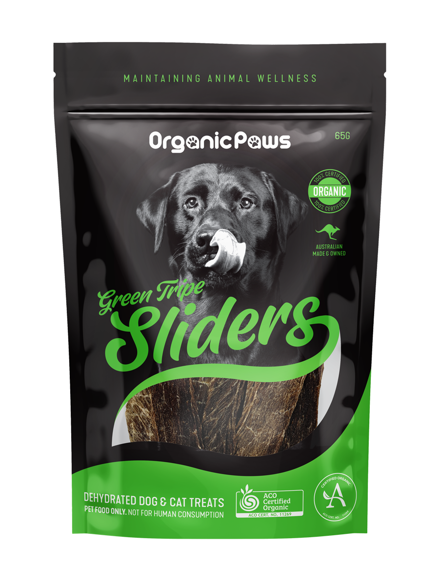 Organic Green Tripe Sliders – 65g - Happy Paws Pantry
